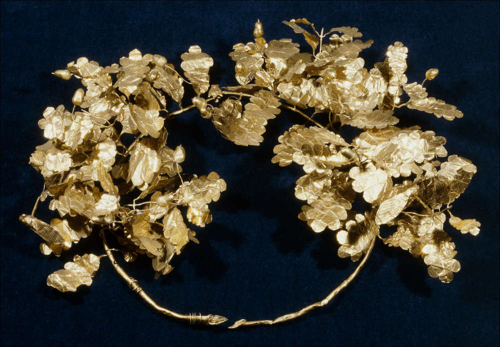 Hellenistic gold wreath, 350-300 BC. © The Trustees of the British Museum.
