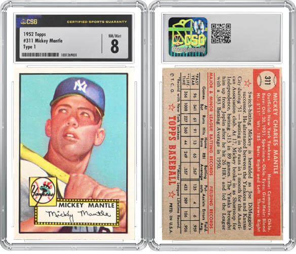 Baseball player Mickey Mantle was one of the most popular players in the 1950s and 1960s. A collector was willing to pay $ 1,253,185 for this sports card with his portrait. Photo: CCG.