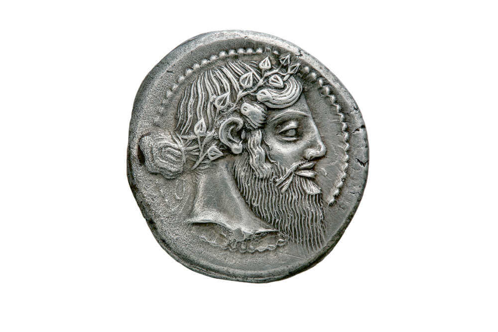 Dionysos. Silver tetradrachm, of Naxos, Sicily, 460 BC. Alpha Bank. 9901e.