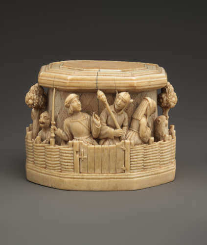 Base for a Statuette. early 16th century. North French or South Netherlandish. Ivory. Overall: 3 5/8 x 4 3/4 x 4 9/16 in. (9.2 x 12.1 x 11.6 cm) The Cloisters Collection, 1955. 55.168.