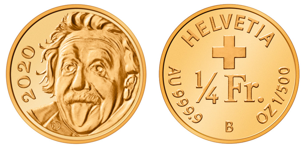 Schweiz. 1/4 Franken (Gold) 2020, Bern. CoCo CH-2020-0002. Bild: Swissmint.