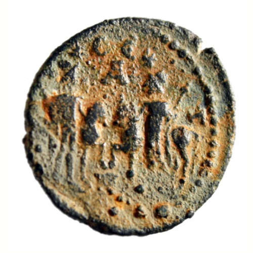 AE coin, Gytheion in the name of Geta, ca. 202-204/5 AD. KIKPE Numismatic Collection. Image: Savvas Avramidis (KIKPE Numismatic Collection, Athens).