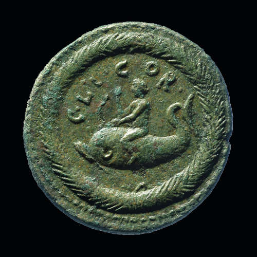 AE coin, Corinth in the name of Lucius Verus, 161-169 AD. KIKPE Numismatic Collection. Image: Savvas Avramidis (KIKPE Numismatic Collection, Athens).