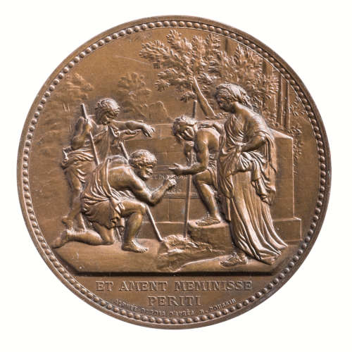 AE medal, engraved by Alphée Dubois (after Nicolas Poussin), 1872. KIKPE Numismatic Collection. Image: Savvas Avramidis (KIKPE Numismatic Collection, Athens).