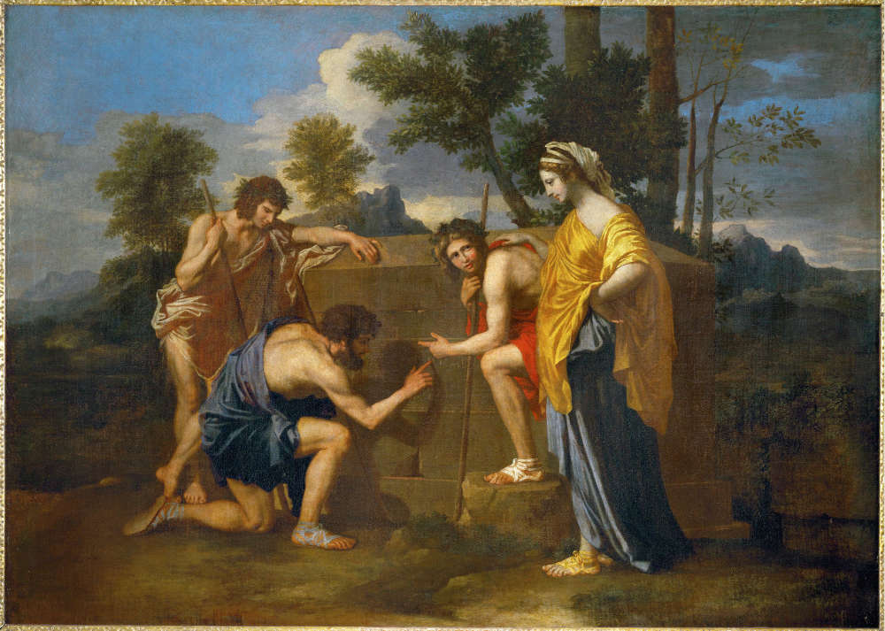 “Et in Arcadia ego”, painting by Nicolas Poussin, ca. 1637-1638. Image: Wikimedia Commons.)