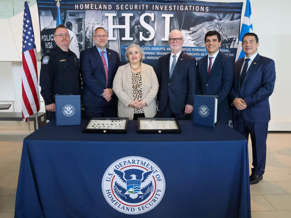 Federal agents, National Hellenic Museum conduct largest repatriation of ancient coins to Greece in recent HSI history. Photo: U.S. Immigration and Customs Enforcement.