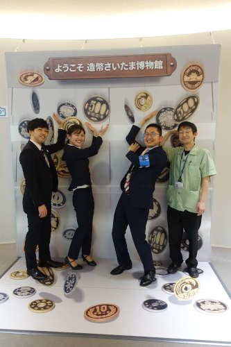  It’s raining coins: our kind hosts (from left to right) – Yushi Okudaira, Haruna Yano, Mr Ikeuchi and Mr Kawano. Photo: UK.
