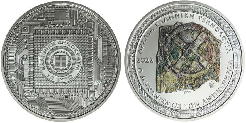 Best Crown Coin – Greece: 10 Euro, Silver. The Antikythera Mechanism.