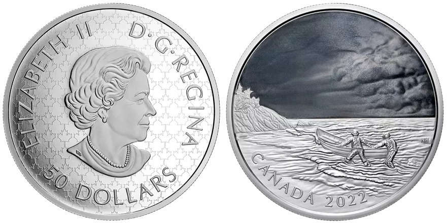 Most Innovative Coin – Canada: 50 Dollar, Silver. Canadian Ghost Ship.