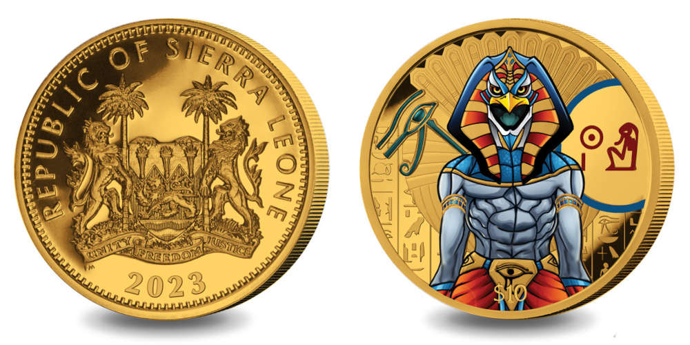 Sierra Leone / 10 Dollars / Silver 0.999 / 28.60 mm / 31.103 g / Mintage: 500 / Goldclad® Coloured.