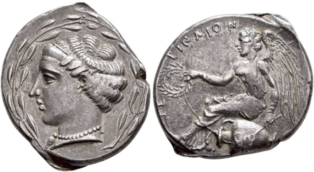Lot 19: Bruttium, Terina. Circa 440-425 BC. AR Didrachm or Nomos. Estimate: 7,500 CHF.