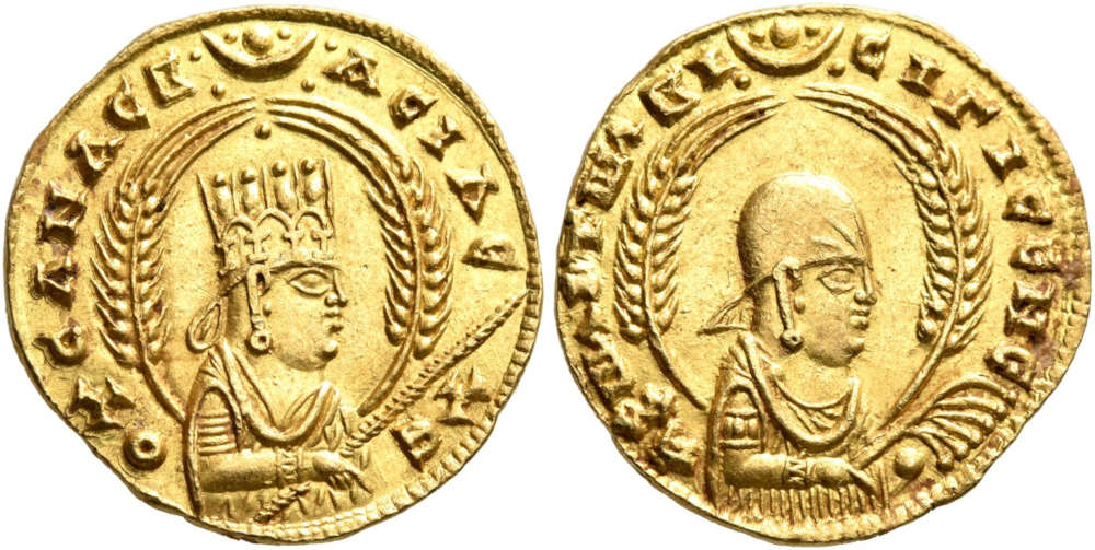 Lot 279: Axum. Ousanas I, circa 325-345 AD. AV Chrysos. Estimate: 5,000 CHF.