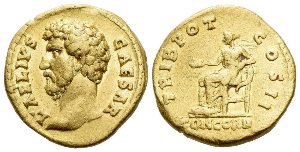 Lot 449: Roman Imperial. Aelius Caesar (136-138). Aureus, 137, Rome. Very rare. Wavy flan, otherwise Good Very fine - Very fine. Starting Price: 2,000 GBP.