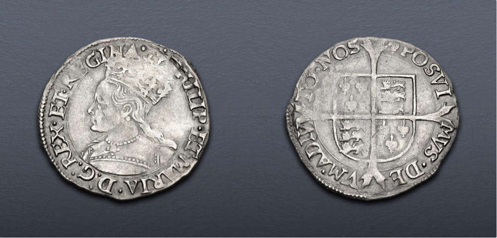Lot 1328: British. Tudor. Philip & Mary (1554-1558). Groat. Tower mint. Near Very Fine. Estimate: $300.