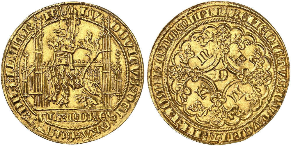 No. 157 – Flanders. Louis of Male, 1346-1384. Lion d’or n.d., Ghent. Extremely fine. Rare. Estimate: 3,200 euros.