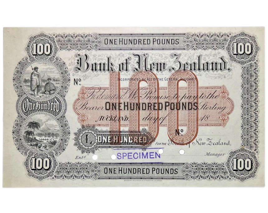 New Zealand. £100, no date (1928-1929), Auckland. From the Joshua Lee collection and formally owned by Amon Carter.