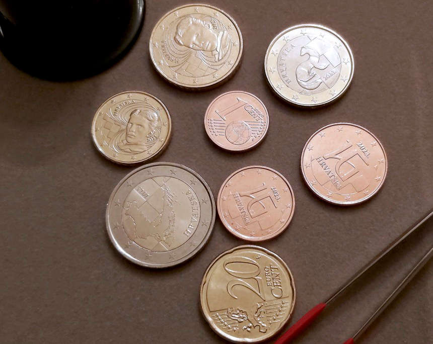 Euro coins from Croatia. Photo: Angela Graff