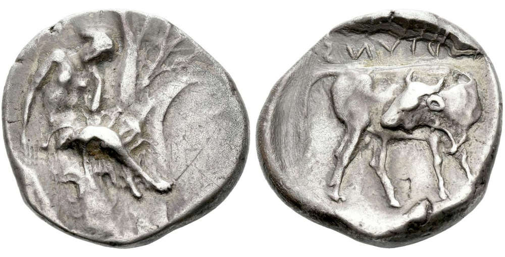 ID GW3LK: Crete. Gortyna. Stater, circa 330-270, AR 24 mm, 11.69 g. Rare. Old cabinet tone and good very fine.