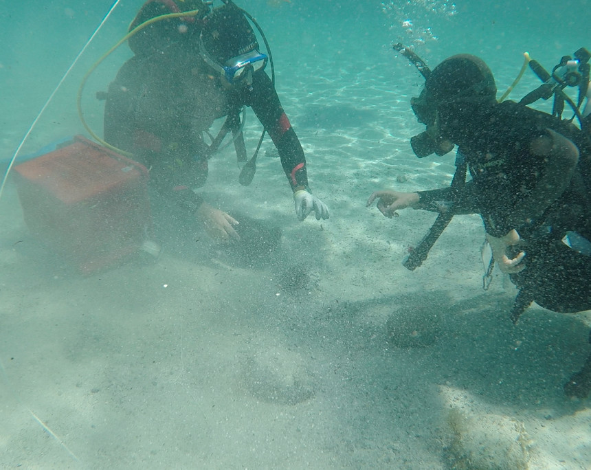 Die Unterwasserarchäologen bei der Arbeit. Foto: Ufficio Stampa e Communicazione MiC