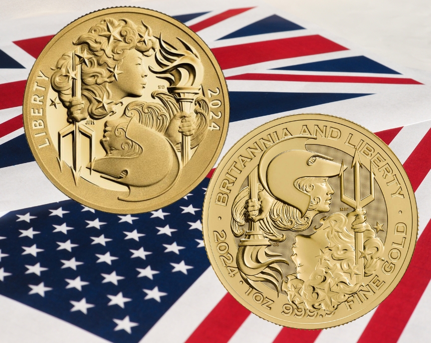 Lady Liberty meets Britannia – a special moment for coin collectors and bullion investors. Photo: Royal Mint / US Mint