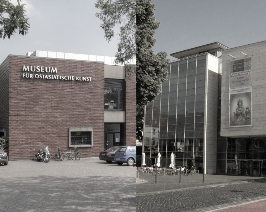 Tatort 1 und 2: Das Museum für Ostasiatische Kunst in Köln und das Römer- und Pelizaeus- Museum in Hildesheim: Fotos: Raimond Spekking / CC BY-SA 4.0 und Longbow4u / CC0, via WikiCommons.