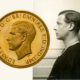 Left: Humphrey Paget (1893-1974) Bust of Edward VIII for gold pattern for £5, £2 and sovereign, 1937, Royal Mint Museum. Right: Hugh Cecil (1889–1974) Profile photograph of Edward VIII, 1936, The Royal Mint Museum.