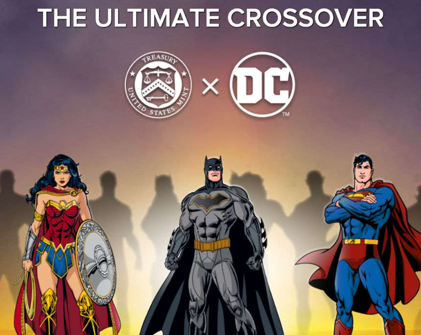 A heroic connection? The US Mint is planning coins and medals featuring comic book heroes from the DC universe. Photo: United States Mint / DC LOGO: © & ™ DC.