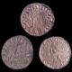 Die drei Könige auf den Münzen des Chew Valley Horts: Auf etwas weniger als der Hälfte der Münzen ist Harald II. Godwinson, der letzte gekrönte sächsische König von England, abgebildet (unten rechts). Etwas mehr als die Hälfte zeigt Wilhelm I., den Eroberer, den ersten normannischen König (unten links). Eine Münze zeigt Edward den Bekenner (oben). © British Museum.