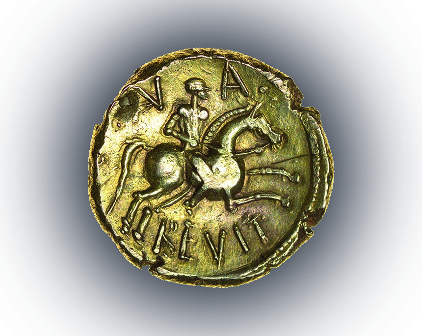 Anarevito Horseman gold stater, struck in east Kent, c.AD 10-20. Only the second known. Found near Dover. PAS no: KENT-06535F. To be sold by Chris Rudd of Norwich, 17 November 2024. Picture: Chris Rudd.