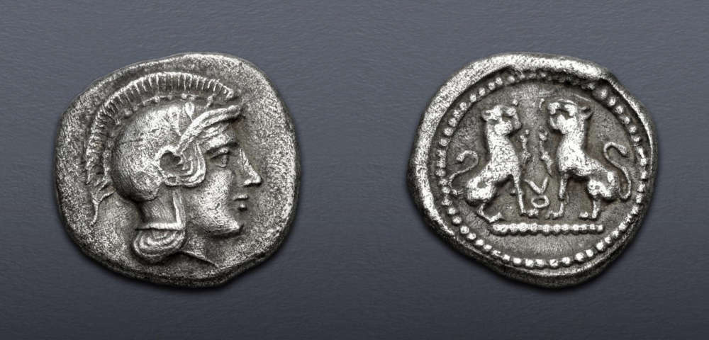  Lot 153: Lycia, Tlos. Circa 400-380 BC. AR Sixth Stater. Time of Vekhessere II. Very fine. Estimate: $5o0.