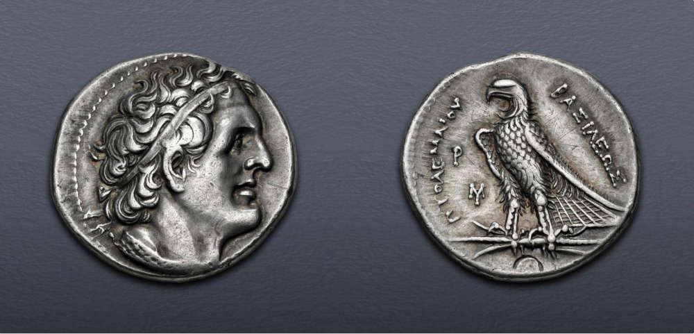 Lot 5267: Ptolemaic Kings of Egypt. Ptolemy I Soter (305/4-282 BC). Tetradrachm. Alexandreia mint. Struck circa 294-282 BC. Good very fine. Estimate: $500.