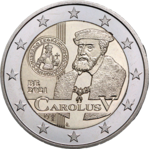 In 2021, Belgium commemorated the Carolus Guilder on a €2 commemorative coin. Photo: Wieschowski.