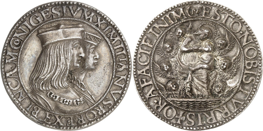 Maximilian I. Model for the issue of the 1506 representative pfennig, Hall. Dies by Benedikt Burkhart. Very rare. Clear original cast. Extremely fine. Estimate: 10,000 euros. From Künker auction 423 (3 July 2025), No. 14 Maximilian I. Model for the issue of the 1506 representative pfennig, Hall. Dies by Benedikt Burkhart. Very rare. Clear original cast. Extremely fine. Estimate: 10,000 euros. From Künker auction 423 (3 July 2025), No. 14